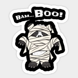 Bam-Boo Halloween Pun Spooky Cute Panda Mummy Bear Sticker